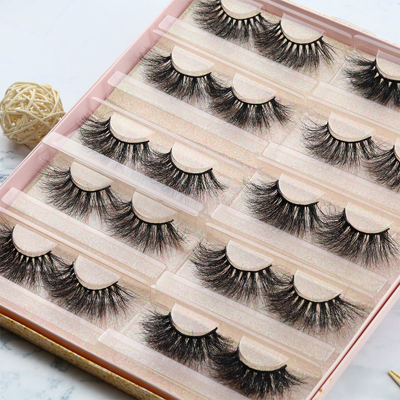  wholesale vendor 100% mink fur lashes 25mm eyelashes with custom box YY